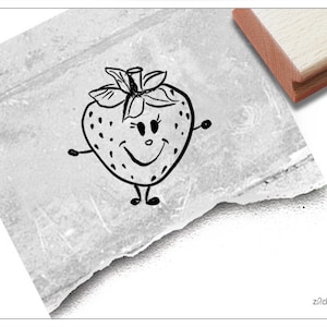 Tampon motif petite fraise - tampon image pour cartes, étiquettes et panneaux, scrapbooking, décoration de table, jardin et cuisine, cadeau