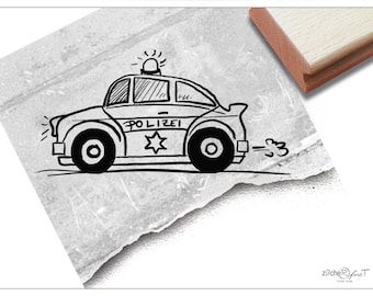 Stempel Kinderstempel POLIZEI-AUTO Funkwagen - Bildstempel für Kita, Kinderzimmer und Schule, Geschenk für Kinder, Geburtstag, Einschulung