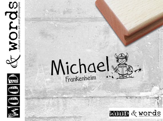 Schulstempel Kinderstempel personalisiert mit Namen Stempel Geschenk f/ür Kinder Kita Schule Individueller Namensstempel STERN von zAcheR-fineT