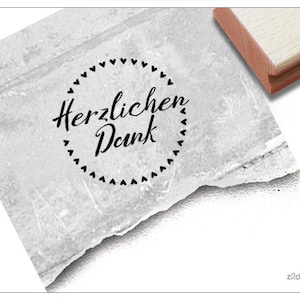 Sello de agradecimiento con corazones - sello de texto para su agradecimiento, agradecimiento, regalo de invitado, etiqueta de regalo, manualidades, decoración, álbum de recortes
