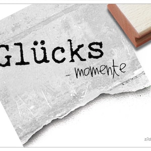 Stempel Textstempel GLÜCKS-momente Schriftstempel für Glückwünsche, Hochzeit, Geburt, Liebe, Freundschaft, Karten gestalten, Basteln, Deko Bild 1