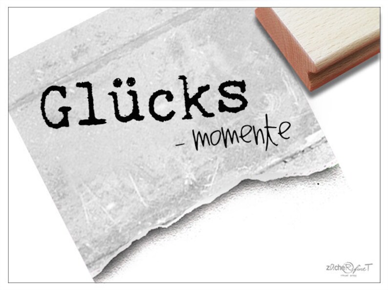 Stempel Textstempel GLÜCKS-momente Schriftstempel für Glückwünsche, Hochzeit, Geburt, Liebe, Freundschaft, Karten gestalten, Basteln, Deko Bild 1