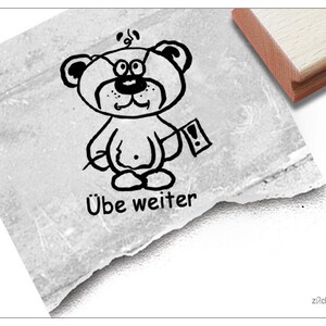 Stempel Lehrerstempel TEDDY Kritik: Übe weiter - Schulstempel zur Motivation der Kinder, Belohnung, Belobigung, Geschenk für Lehrer