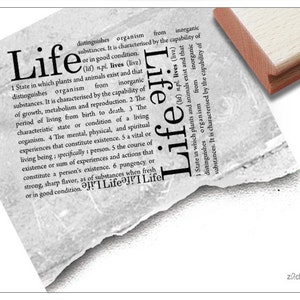Znaczek XL Life, Definicja słownikowa - Duży znaczek tekstowy, Vintage, Gazeta, Znaczek tła, Album i dziennik artystyczny, Sztuka, Dekoracja