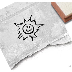Stempel Motivstempel Sonne - Kinderstempel für Kita, Kinderzimmer, Schule, Einschulung, Basteln im Sommer, Urlaub, Deko, Geschenk für Kinder