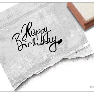 Stempel Happy Birthday - Textstempel für Glückwünsche zum Geburtstag, Karten und Geschenkanhänger, Gutschein, Basteln, Geschenk, Scrapbook