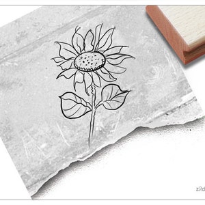 Stempel Motivstempel BLUME Sonnenblume - Bildstempel für Karten, Servietten, Tischdeko, Scrapbook, Art-Journal, Kunst und Deko, Geschenk