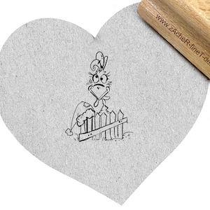 Stempel Weihnachtsstempel HUHN mit MÜTZE -  Motivstempel zu Weihnachten, Geschenkanhänger, Karten, Deko, Kita und Schule