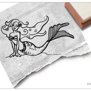 Tampon tampon enfant SIRÈNE, sirène - cadeau pour enfants, garderie, chambre d'enfant, école, anniversaire, inscription scolaire, cône scolaire, bricolage