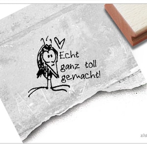 Stempel Lehrerstempel Echt ganz toll gemacht! mit Rabe - Lob zur Motivation, Belohnung, Belobigung, für Kita und Schule, Geschenk für Kinder