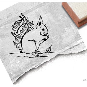 Stempel Tierstempel Eichhörnchen - Waldtier, Kinderstempel für Kita, Kinderzimmer, Schule, Einschulung, Basteln, Deko, Geschenk für Kinder
