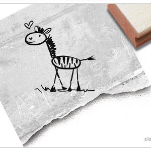Stempel Tierstempel Zebra - Kinderstempel für Kita, Kinderzimmer, Schule und Einschulung, Geburtstag, Basteln und Deko, Geschenk für Kinder