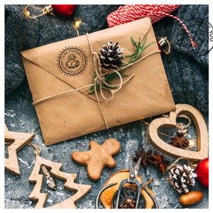 Weihnachtsstempel FROHE WEIHNACHTEN mit Weihnachtsmann Poststempel zu Weihnachten, Karten, Geschenkanhänger, Geschenk, Weihnachtsdeko Bild 3