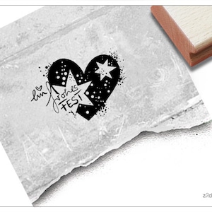 Tampon Joyeuses fêtes avec cœur - Tampon de Noël Salutations pour Noël - Cœur de Noël pour cartes, décorations de Noël, travaux manuels, décorations de table