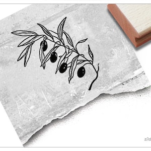 Stempel OLIVEN-Zweig - Motivstempel für Tischdeko Servietten Etiketten Restaurant Feinkost Karten Einladung Scrapbook Gutschein Geschenk
