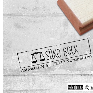 Adressstempel personalisiert STERNZEICHEN Adress Stempel, Firmenstempel, Holzstempel o. Automatikstempel individualisiert, Geschenk Bild 1