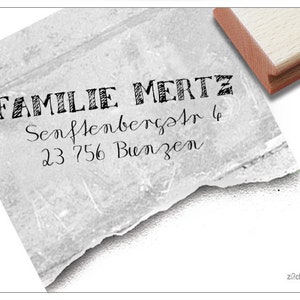 Sello de dirección personalizado SCRIBBLE - sello de dirección, sello familiar, sello de madera o sello automático individualizado, regalo