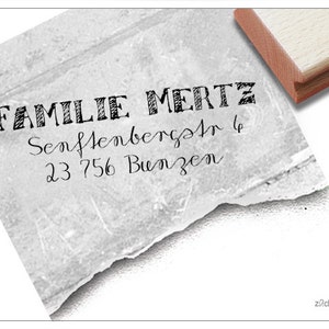 Adressstempel personalisiert SCRIBBLE Adress Stempel, Familienstempel, Holzstempel o. Automatikstempel individualisiert, Geschenk Bild 1