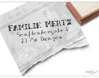 Adressstempel personalisiert SCRIBBLE - Adress Stempel, Familienstempel, Holzstempel o. Automatikstempel individualisiert, Geschenk