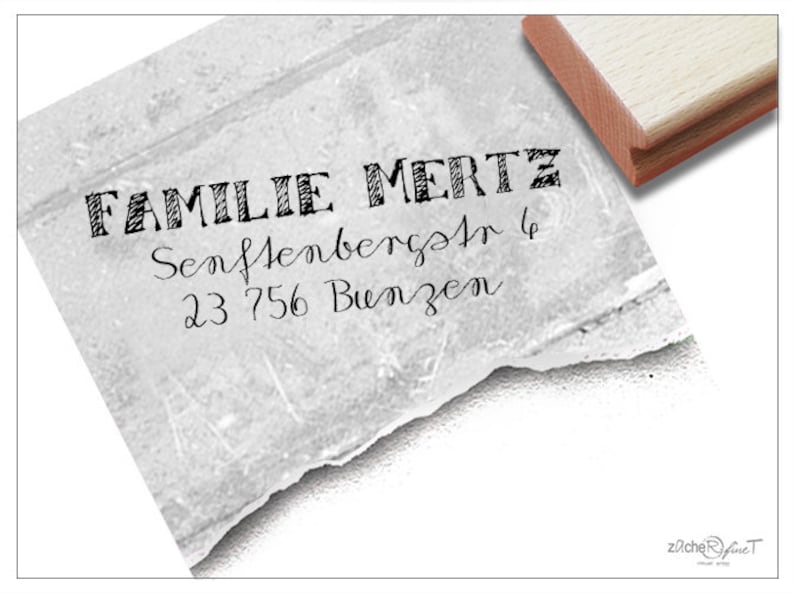 Adressstempel personalisiert SCRIBBLE Adress Stempel, Familienstempel, Holzstempel o. Automatikstempel individualisiert, Geschenk Bild 1