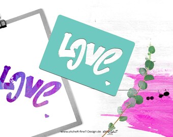 Samoprzylepny szablon wielokrotnego użytku - LOVE - szablon FONT - typografia HEART