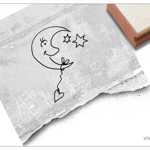 Stempel Kleine Maan - Leuke motiefstempel met halve maan - Kinderstempel voor kinderdagverblijf en kinderkamer, knutselen, kleuren, cadeau voor kinderen