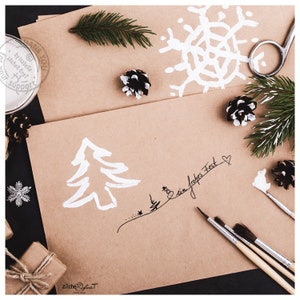 Stempel Weihnachststempel EIN FROHES FEST Handschrift Schriftstempel zu Weihnachten, für Karten, Geschenkanhänger, Geschenk, Weihnachtsdeko Bild 3