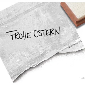 Stempel Osterstempel Frohe Ostern in Handschrift - Textstempel zum Osterfest, Karten und Geschenkanhänger, Osterdeko, Tischdeko, Scrapbook