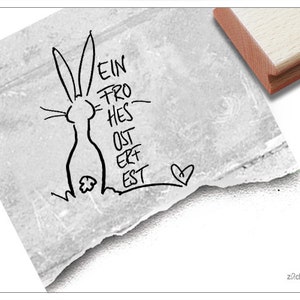 Stempel Osterstempel EIN FROHES OSTERFEST Handschrift mit Osterhase - Textstempel zu Ostern, Karten, Geschenkanhänger, Osterdeko, Scrapbook