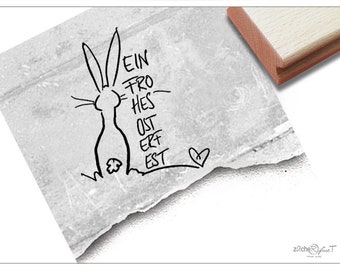 Stempel Osterstempel EIN FROHES OSTERFEST Handschrift mit Osterhase - Textstempel zu Ostern, Karten, Geschenkanhänger, Osterdeko, Scrapbook