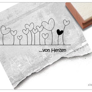 Tampon texte tampon ... du cœur - tampon d'écriture pour cartes et cadeaux, félicitations pour mariages ou anniversaires, amour, scrapbooking, décoration