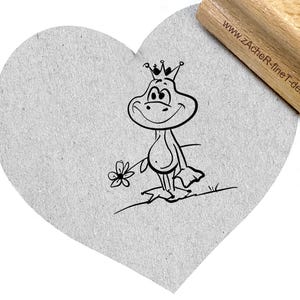 Stempel  Der FROSCHKÖNIG - Motivstempel, Kinderstempel, Schule, Kita, für Servietten, Karten, Anhänger, Tischdeko, Scrapbook