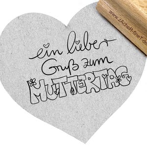 Stempel Ein lieber Gruß zum MUTTERTAG in Handschrift - Textstempel für Mama, Glückwünsche, Karten, Anhänger, Muttertagsgeschenk, Scrapbook