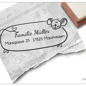 Timbro indirizzo personalizzato topo - timbro indirizzo, timbro bambini, timbro famiglia, amanti animali, regalo individuale