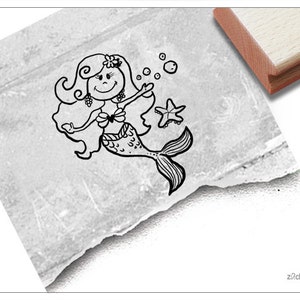 Tampon pour enfants SIRÈNE sirène - tampon à motif doux pour la décoration, cadeau pour les enfants pour un anniversaire ou une scolarisation