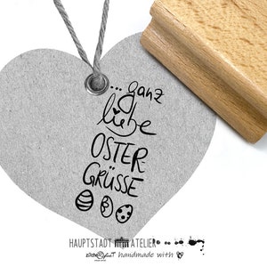 Timbro di Pasqua Timbro di Pasqua MOLTO BELLISSIMI AUGURI DI PASQUA Cuore con scritta a mano Uovo di Pasqua - timbro di testo per Pasqua, biglietti, etichette regalo, decorazioni pasquali, album