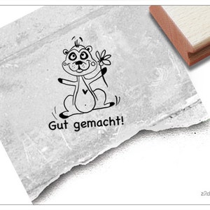 Stempel Lehrerstempel mit Erdmännchen, Gut gemacht! - Stempel für Lehrer, Lob zur Motivation der Kinder, Belohnung, Belobigung, Schulstempel