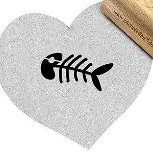 Stempel FISCHGRÄTE Silhouette - Motivstempel, Natur, zum Ergänzen und Ausmalen, Scrapbook