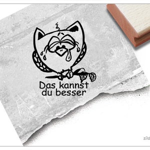 Stempel Lehrerstempel Eule II, Das kannst du besser - Kritik zur Motivation der Kinder, Belohnung, Belobigung, Schule, Geschenk für Kinder