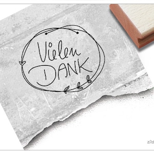 Tampon Merci, rond en écriture manuscrite - tampon texte pour vos remerciements, cartes, étiquettes et étiquettes cadeaux, bricolage, décoration, scrapbooking