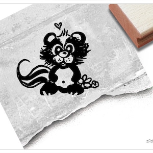 Stempel Tierstempel SKUNK Stinktier Stanley - Kinderstempel, Geschenk für Kinder, Geburtstag Kita Kinderzimmer Schule Einschulung Basteln