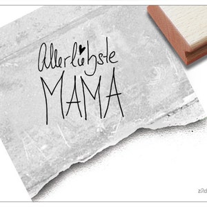 Stempel Allerliebste Mama Textstempel zum Muttertag, für Glückwünsche, Karten und Geschenkanhänger, Deko, Muttertagsgeschenk, Scrapbook Bild 1