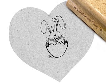 STEMPEL Osterstempel - HASE im EI - Motivstempel mit Osterhasen, Zeichnung für Karten und Geschenkanhänger, Deko,  von zAcheR-fineT