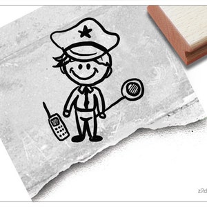 Stempel Kinderstempel POLIZIST - Motivstempel / Bildstempel für Kita, Kinderzimmer und Schule, Geschenk für Kinder, Geburtstag, Einschulung
