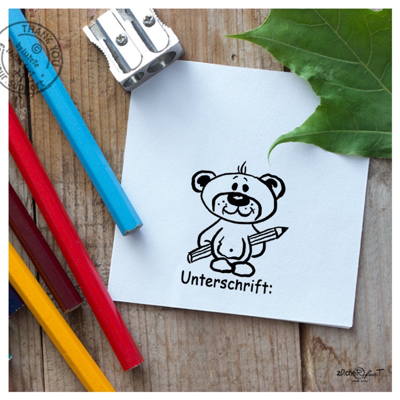 Stempel Lehrerstempel TEDDY Unterschrift: Schulstempel zur Motivation der Kinder, Unterschrift der Eltern, Belohnung, Geschenk für Lehrer image 3