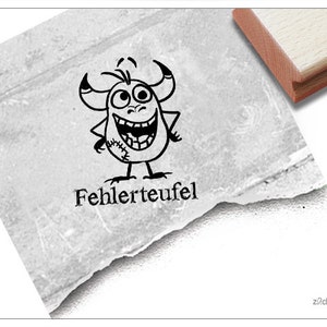 Stempel Leraar Stempel Fout Duivel II - Stempel voor leraren, fouten, kritiek om kinderen te motiveren, beloning, complimenten, schoolstempel