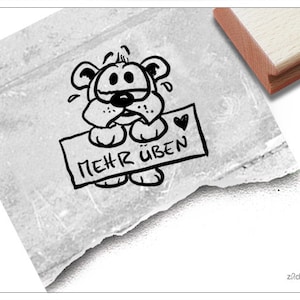 Stempel Lehrerstempel HUND Kritik: Mehr üben - Schulstempel zur Motivation der Kinder, Belohnung, Belobigung, Geschenk für Lehrer, Erzieher