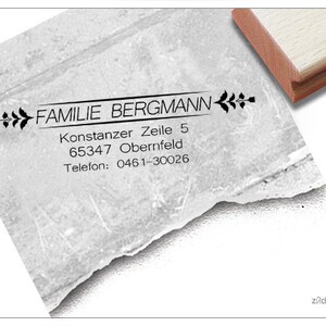 Timbro indirizzo personalizzato ELEGANCE IV - Timbro indirizzo, timbro famiglia, timbro legno o timbro automatico personalizzato, regalo