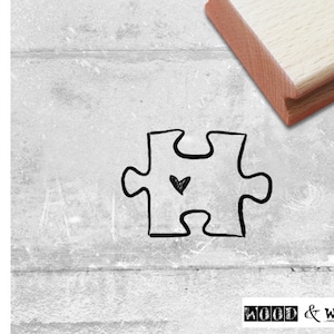 Stempel Motivstempel PUZZLE - Bildstempel für Liebe und Freundschaft, Valentinstag, Hochzeit, Karten, Einladung, Tischdeko, Scrapbook