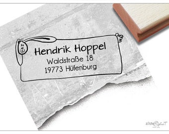 Adressstempel personalisiert HASE - Adressstempel, Kinderstempel, individuelles Geschenk